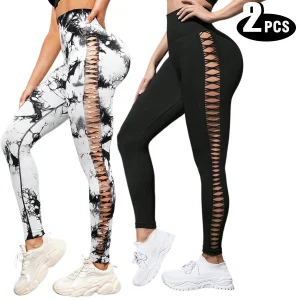 2 Pack Women's High Waisted Yoga Leggings
